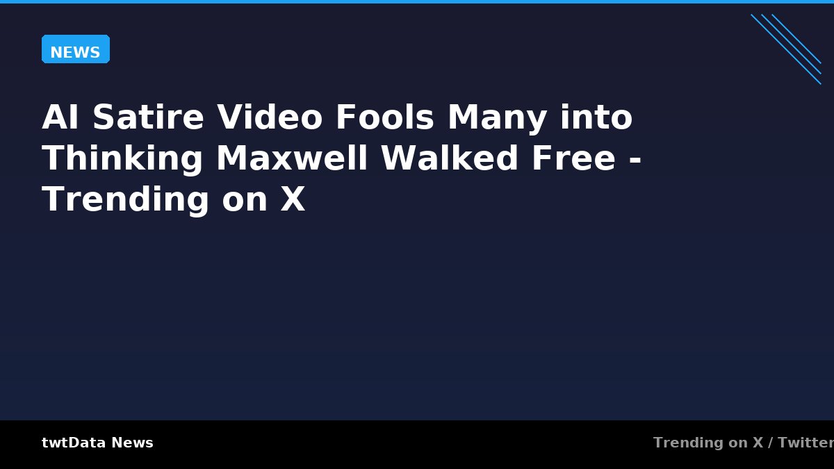 AI Satire Video Fools Many into Thinking Maxwell Walked Free - Trending on X