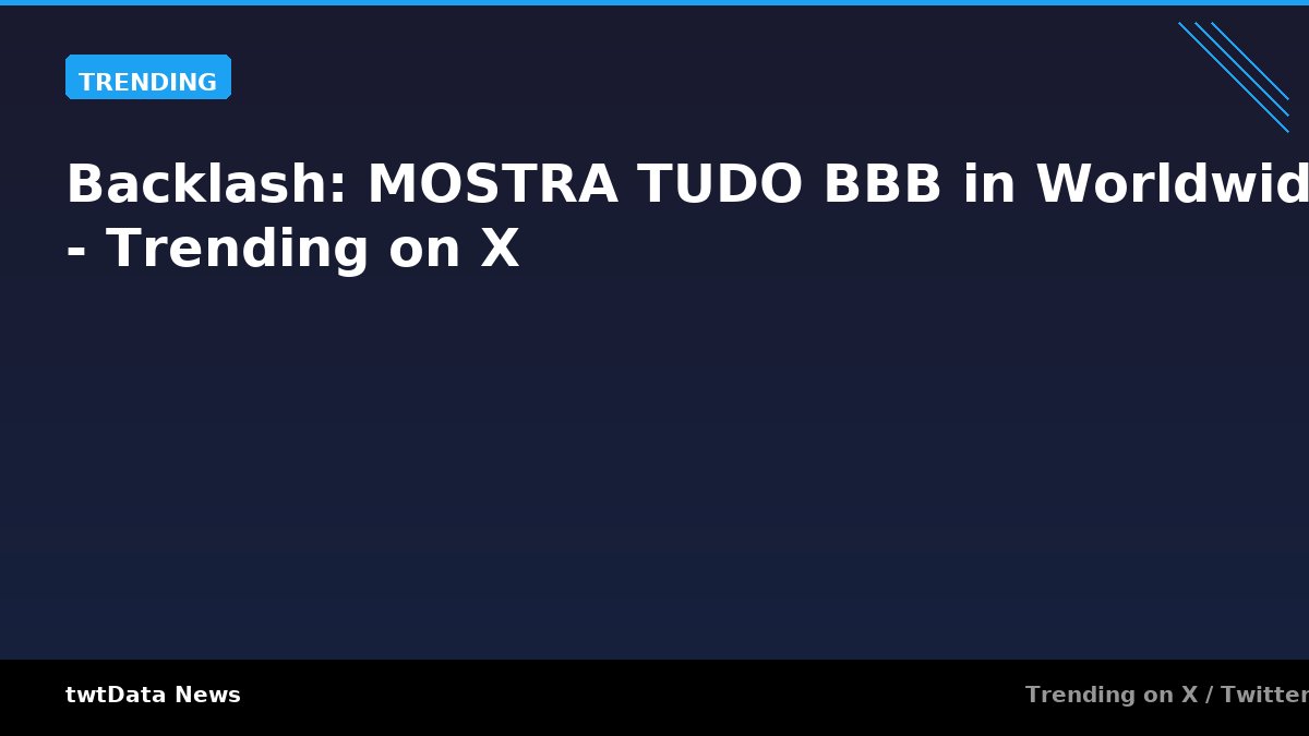 Backlash: MOSTRA TUDO BBB in Worldwide - Trending on X
