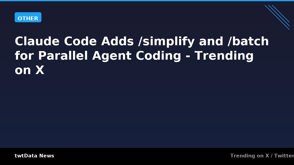 Claude Code Adds /simplify and /batch for Parallel Agent Coding - Trending on X
