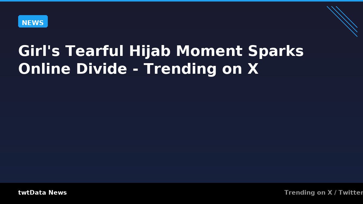 Girl's Tearful Hijab Moment Sparks Online Divide - Trending on X