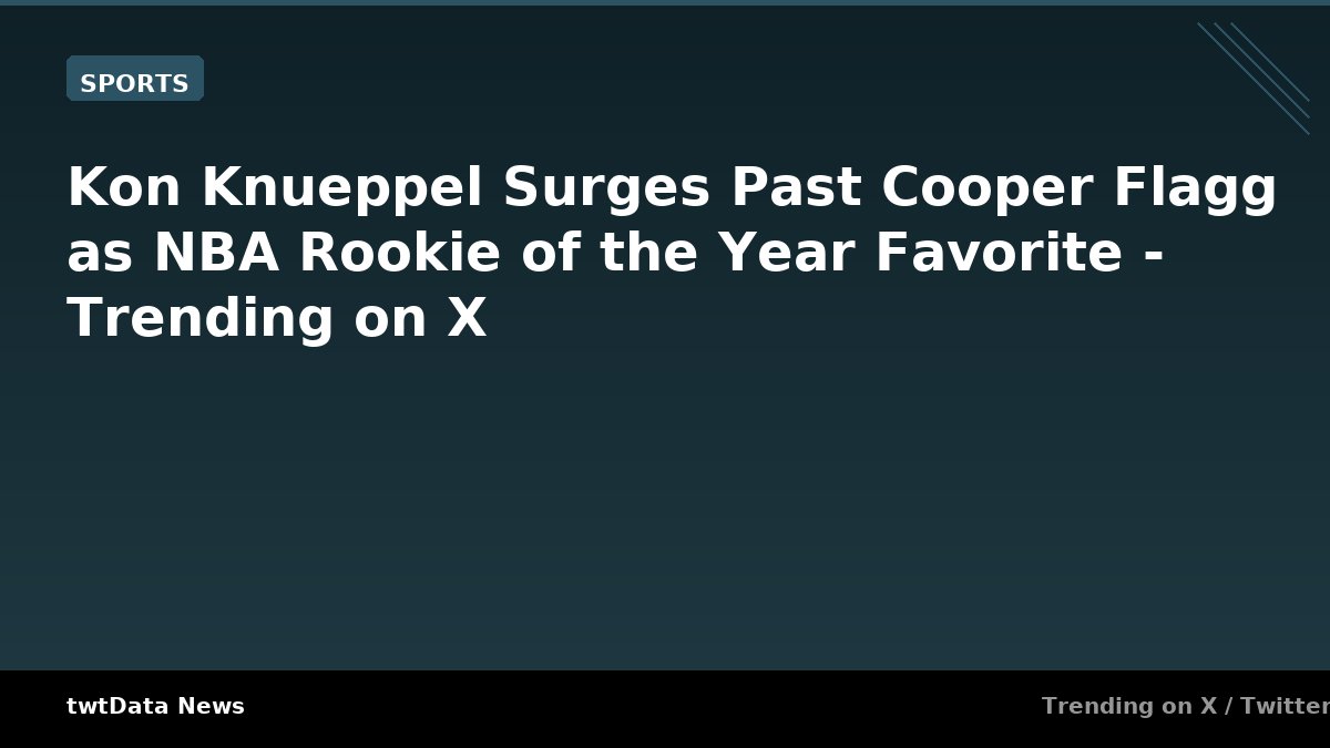 Kon Knueppel Surges Past Cooper Flagg as NBA Rookie of the Year Favorite - Trending on X