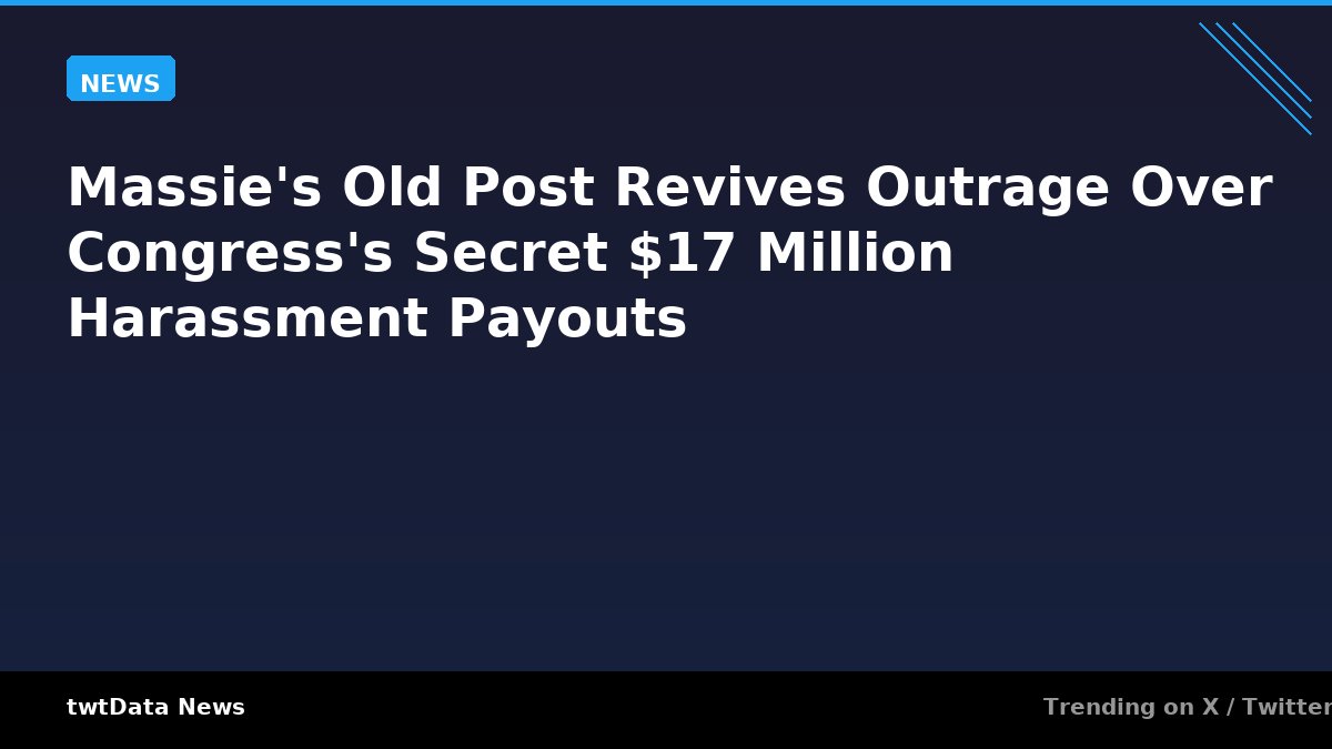 Massie's Old Post Revives Outrage Over Congress's Secret $17 Million Harassment Payouts