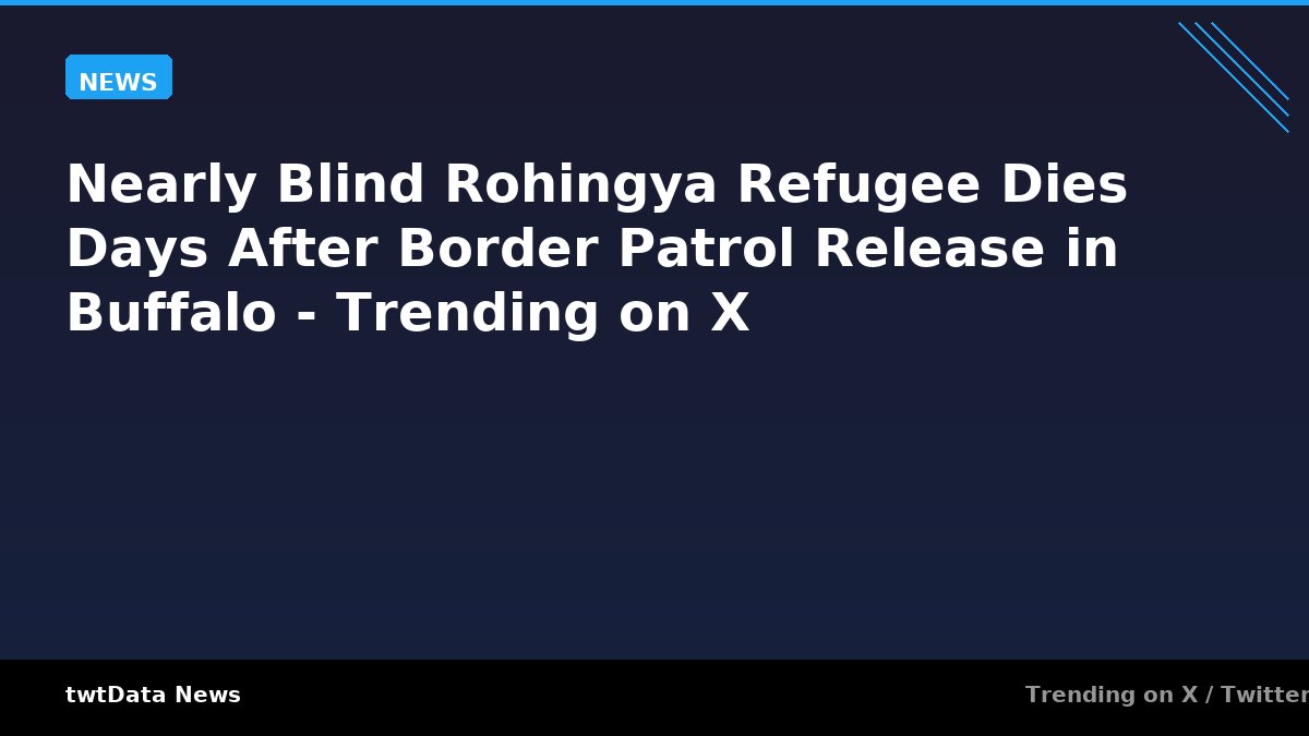 Nearly Blind Rohingya Refugee Dies Days After Border Patrol Release in Buffalo - Trending on X