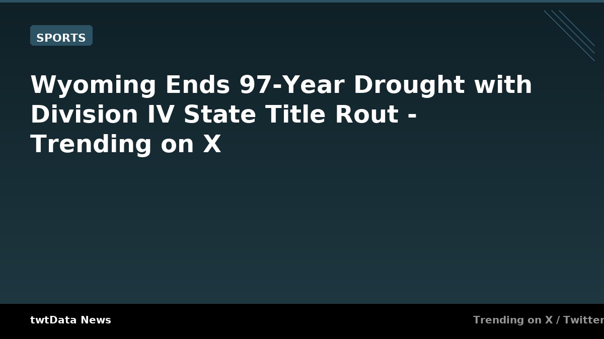 Wyoming Ends 97-Year Drought with Division IV State Title Rout - Trending on X